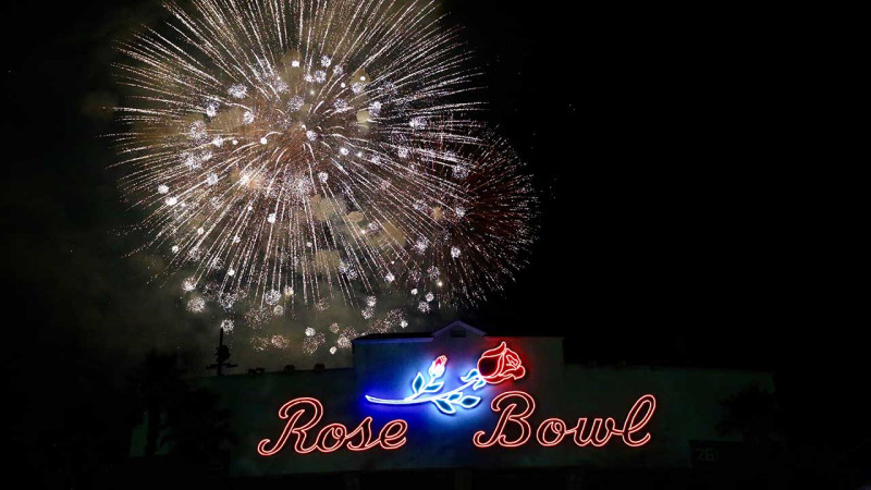 AmericaFest fireworks at the Rose Bowl